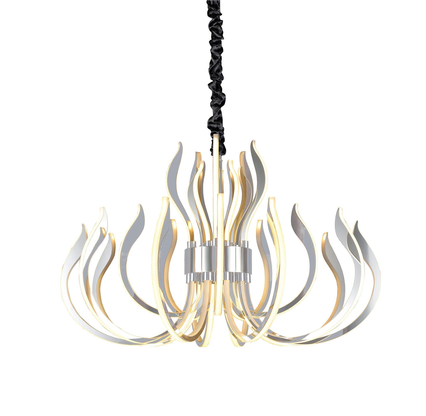 Versailles Ceiling LED Light 256W, 12339lm, 3000K, 3 Way Relay, Polished Chrome/White Acrylic, 3yrs Warranty by Mantra