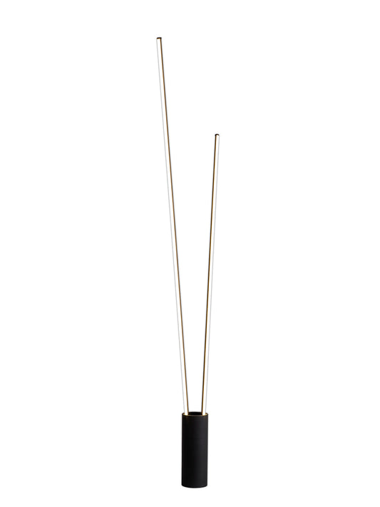 Vertical 2 Light Floor Lamp, 44W LED, 3000K, 2600lm, Dimmable, Black, 3yrs Warranty by Mantra