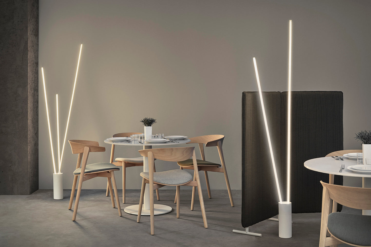 Vertical 3 Light Floor Lamp, 60W LED, 3000K, 3600lm, Dimmable, Black, 3yrs Warranty by Mantra