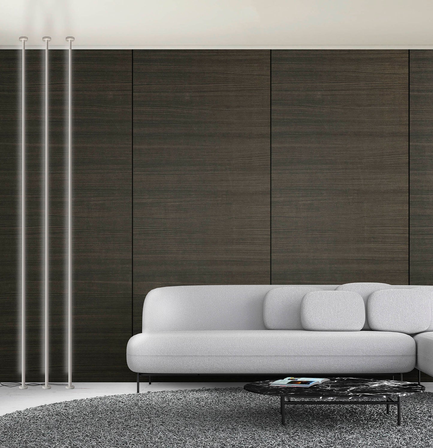 Vertical 3 Light Floor Lamp, 60W LED, 3000K, 3600lm, Dimmable, Black, 3yrs Warranty by Mantra