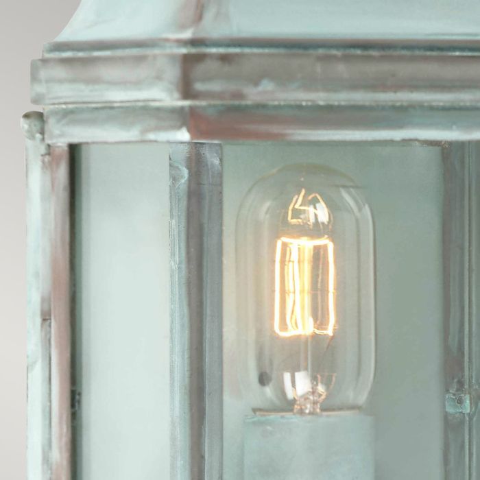 Victoria 1 Light Wall Lantern - Verdigris