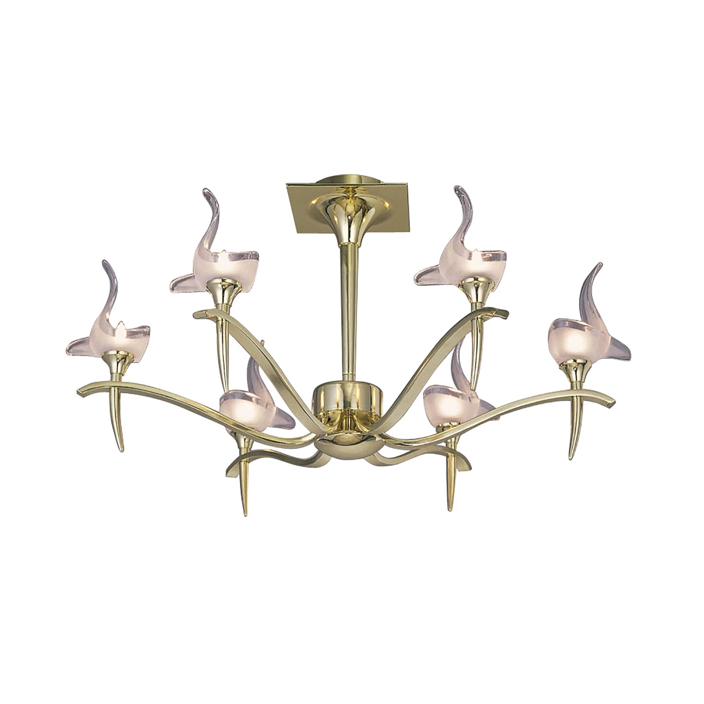 Viena Semi Flush Round 6 Light G9, Polished Brass by Mantra