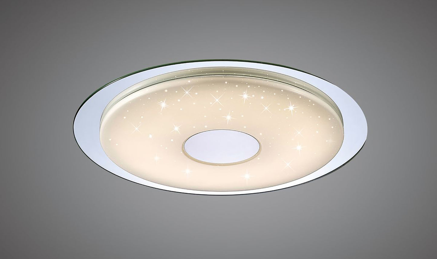 Virgin Flush 45cm Round 18W LED, 2700-6500K, 1680lm, Remote Silver/Frosted Acrylic/Polished Chrome, 3yrs Warranty by Mantra