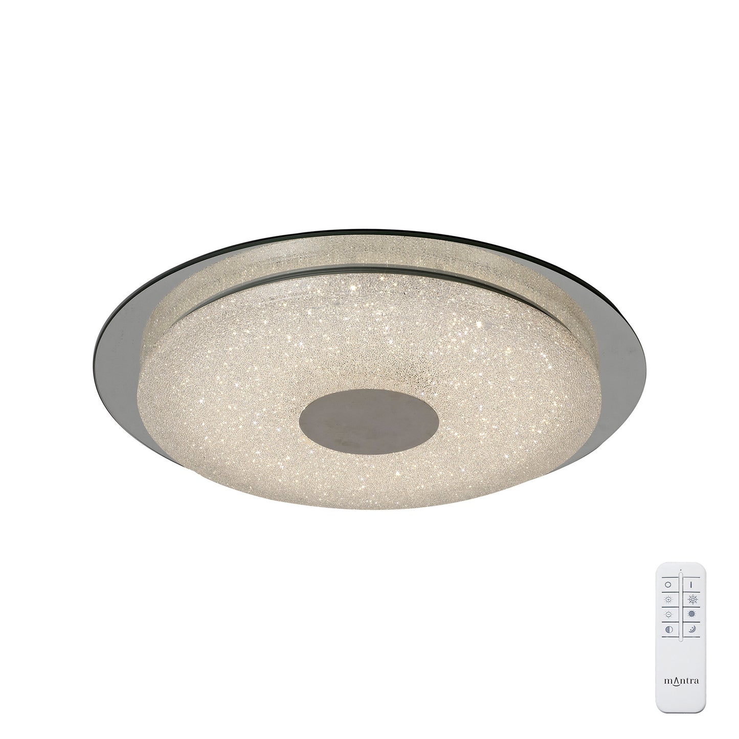 Virgin Sand Ceiling 45cm Round 18W LED 2700-6500K Tuneable, 1680lm, Remote Control White/ Diamond, 3yrs Warranty by Mantra