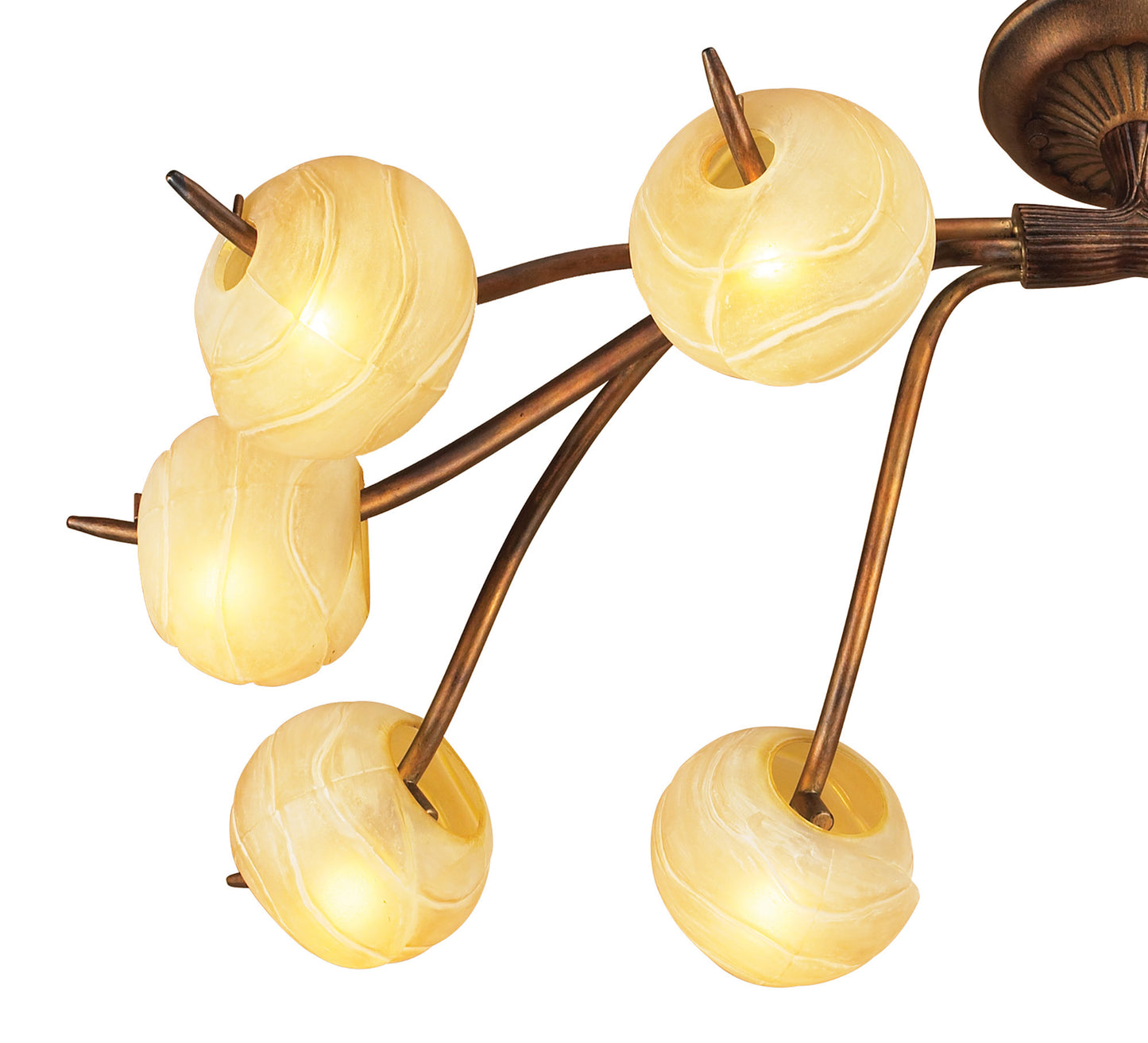 (0038 001) Wave Ceiling 10 Light G9, Rustic Gold by Mantra