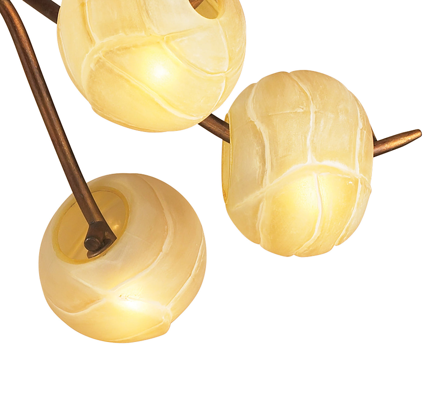 (0038 002) Wave Ceiling 6 Light G9, Rustic Gold by Mantra