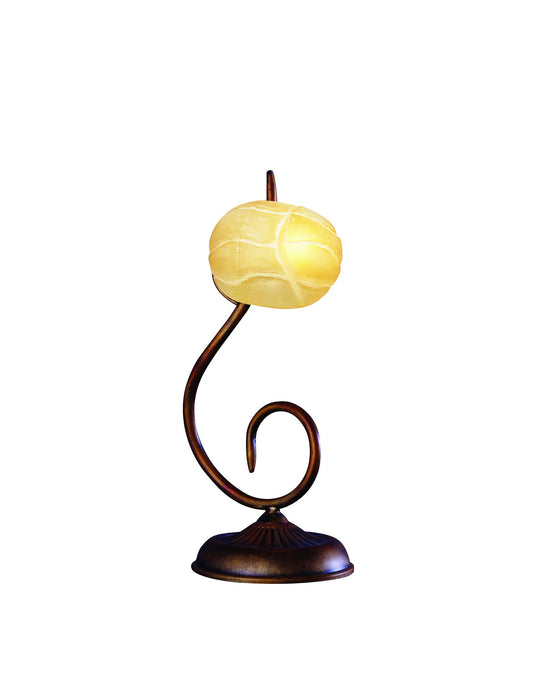 (0038 007) Wave Table Lamp 1 Light G9, Rustic Gold by Mantra