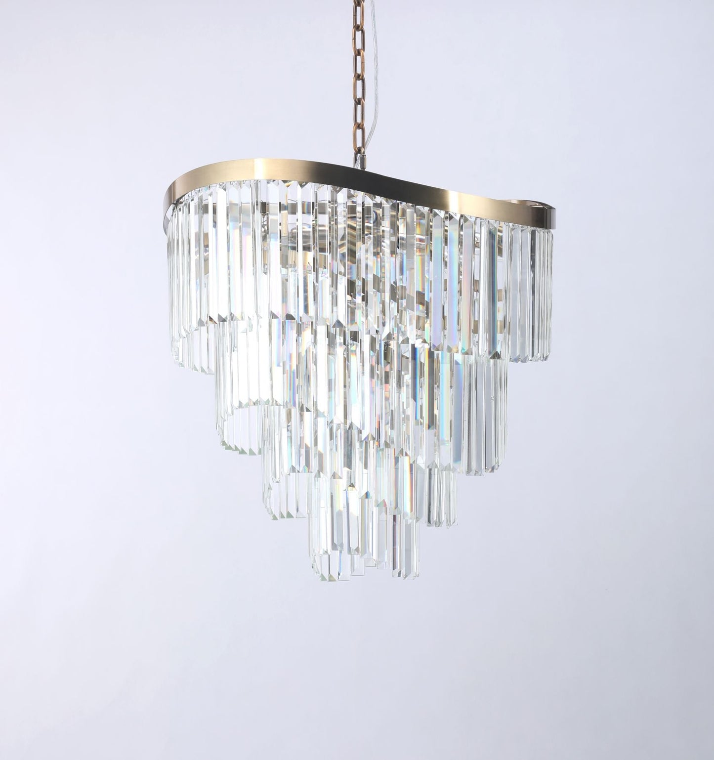 Waverly 12  Light Crystal Pendant Satin Brass