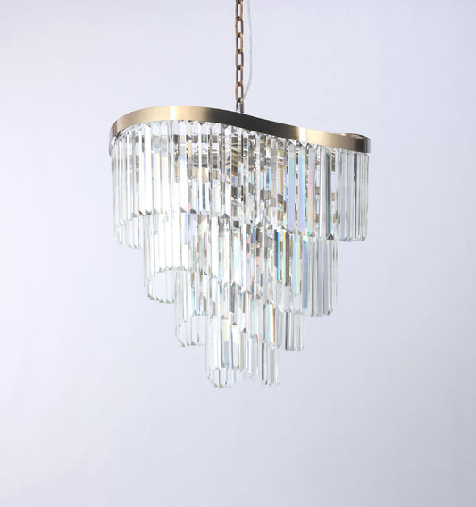 Waverly 12  Light Crystal Pendant Satin Brass