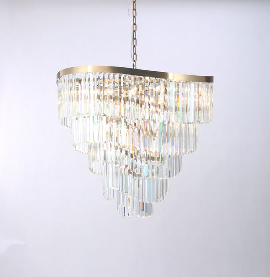 Waverly 16 Light Crystal Pendant Satin Brass