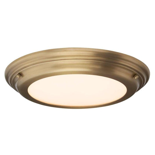 Welland 1 Light Flush - Aged Brass