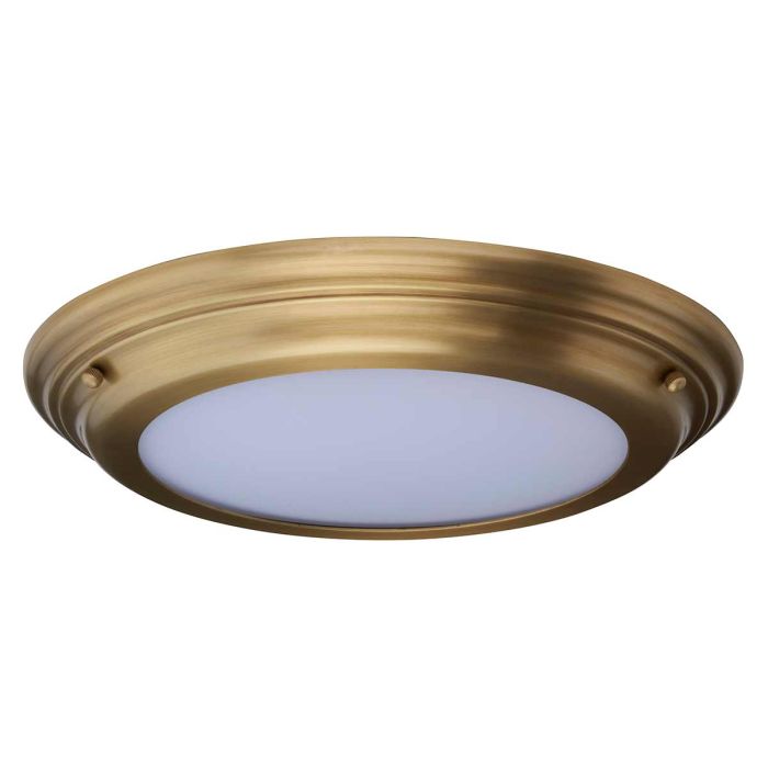 Welland 1 Light Flush - Aged Brass