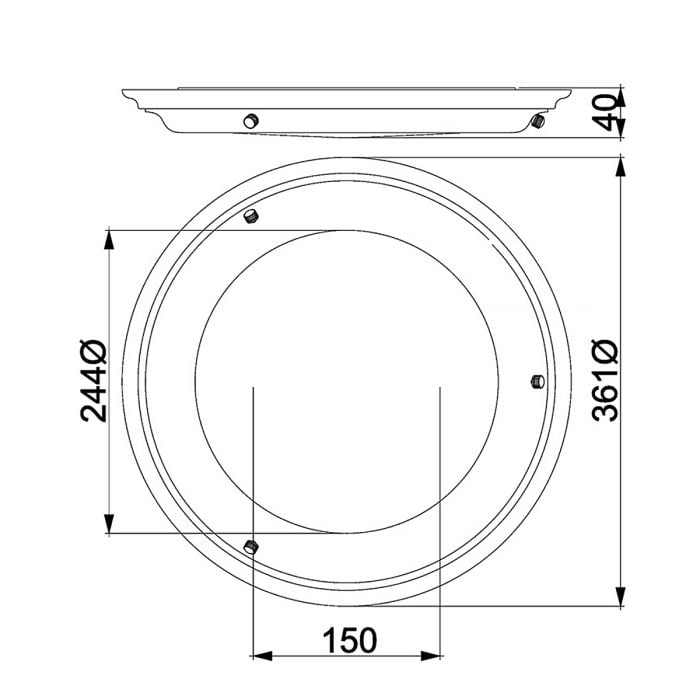 Welland 1 Light Flush - Polished Brass