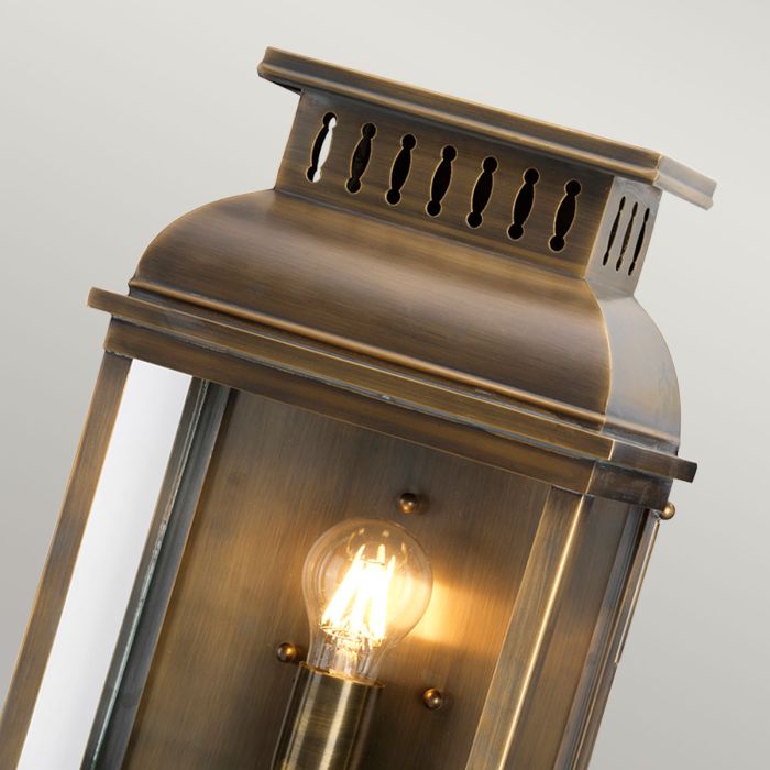 Westminster 1 Light Wall Lantern - Aged Brass