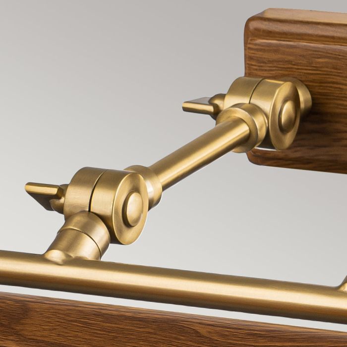 Winchfield 4lt Large Picture Light - Aged Brass & Oak Effect