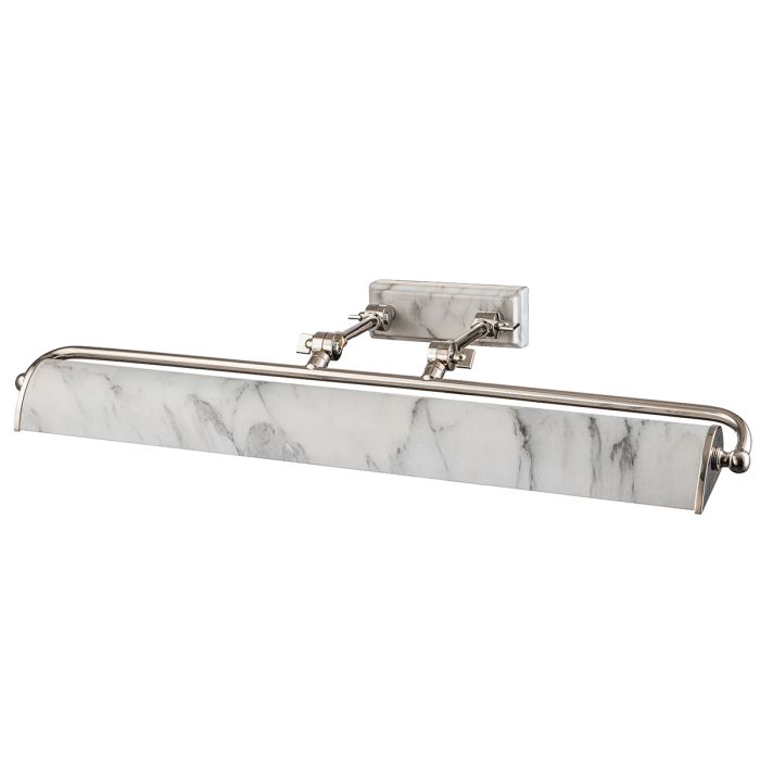 Winchfield 4lt Large Picture Light - Polished Nickel & White Marble Effect