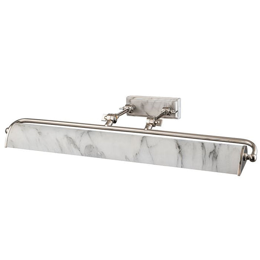 Winchfield 4lt Large Picture Light - Polished Nickel & White Marble Effect