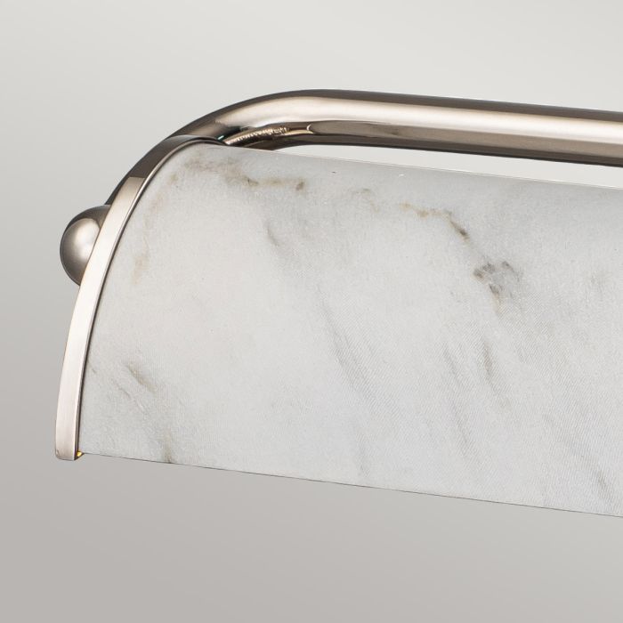 Winchfield 4lt Large Picture Light - Polished Nickel & White Marble Effect