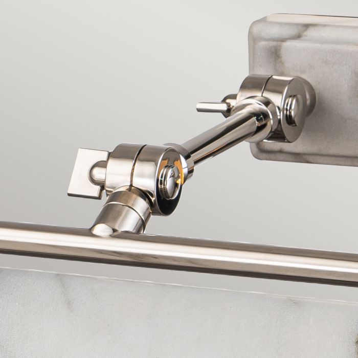 Winchfield 4lt Large Picture Light - Polished Nickel & White Marble Effect