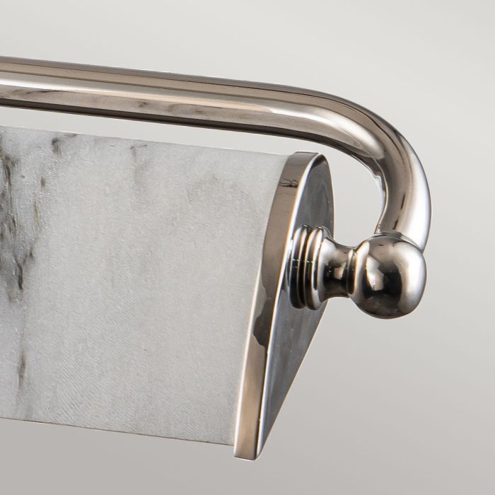Winchfield 4lt Large Picture Light - Polished Nickel & White Marble Effect