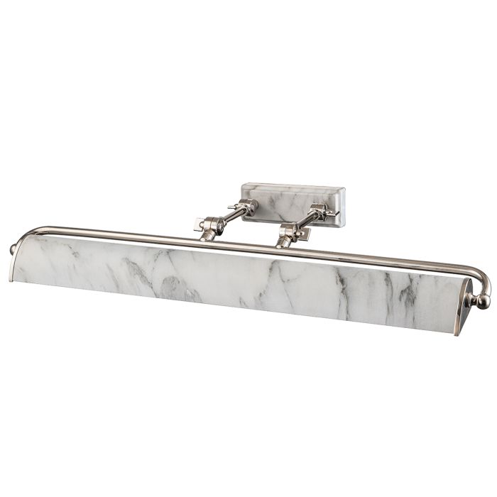Winchfield 4lt Large Picture Light - Polished Nickel & White Marble Effect