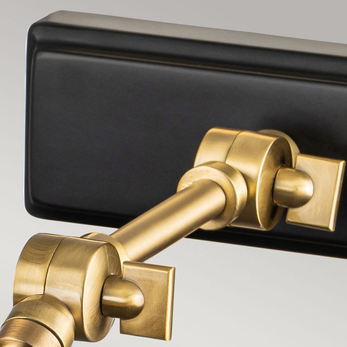 Winchfield 2lt Medium Picture Light - Aged Brass & Matte Black