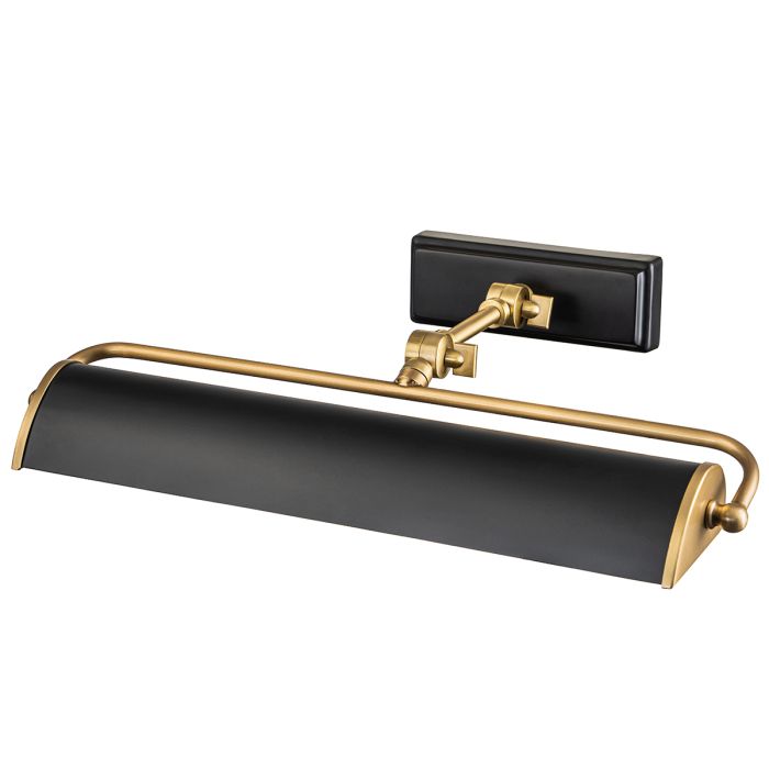 Winchfield 2lt Medium Picture Light - Aged Brass & Matte Black