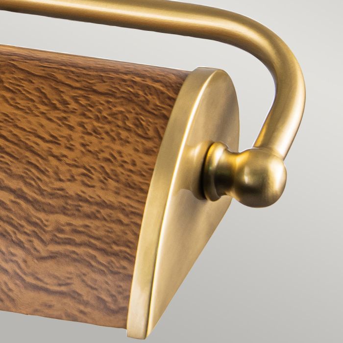 Winchfield 2lt Medium Picture Light - Aged Brass & Oak Effect