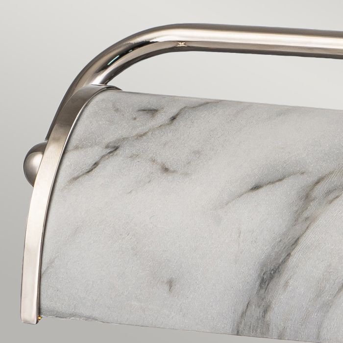 Winchfield 2lt Medium Picture Light - Polished Nickel & White Marble Effect
