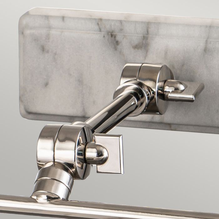 Winchfield 2lt Medium Picture Light - Polished Nickel & White Marble Effect