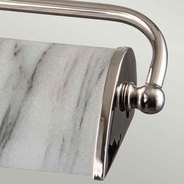 Winchfield 2lt Medium Picture Light - Polished Nickel & White Marble Effect