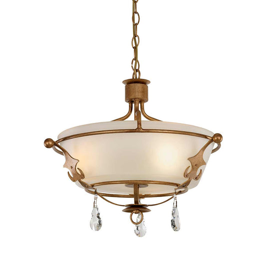 Windsor 3 Light Semi Flush Light – Gold Patina