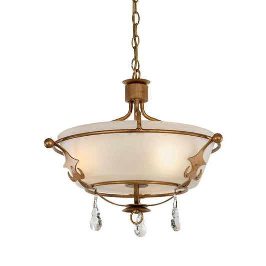 Windsor 3 Light Semi-Flush - Gold Patina