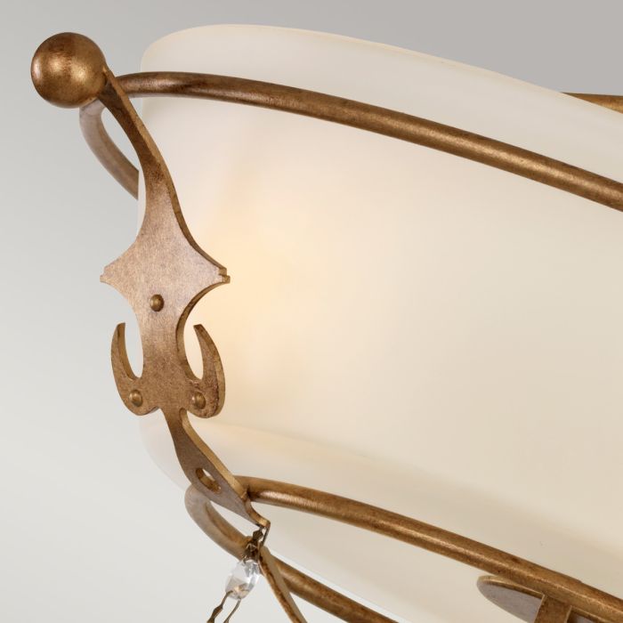 Windsor 3 Light Semi-Flush - Gold Patina