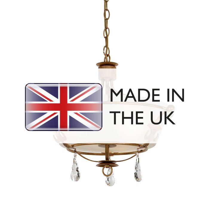 Windsor 3 Light Semi-Flush - Gold Patina