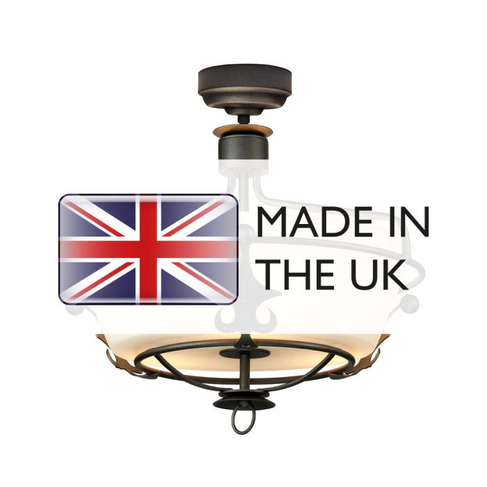 Windsor 3 Light Semi-Flush - Graphite