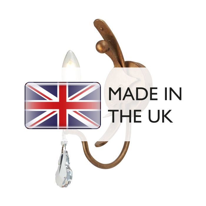 Windsor 1 Light Wall Light - Gold Patina