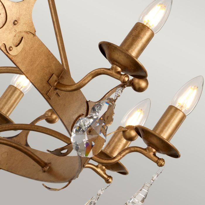 Windsor 12 Light Chandelier - Gold Patina