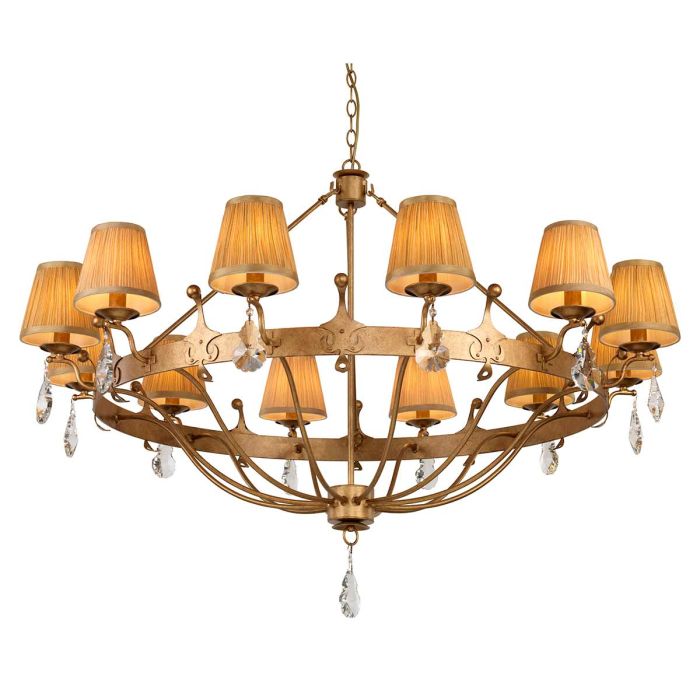 Windsor 12 Light Chandelier - Gold Patina