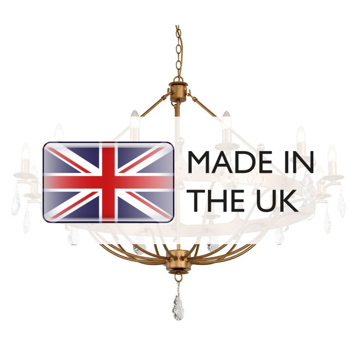 Windsor 12 Light Chandelier - Gold Patina