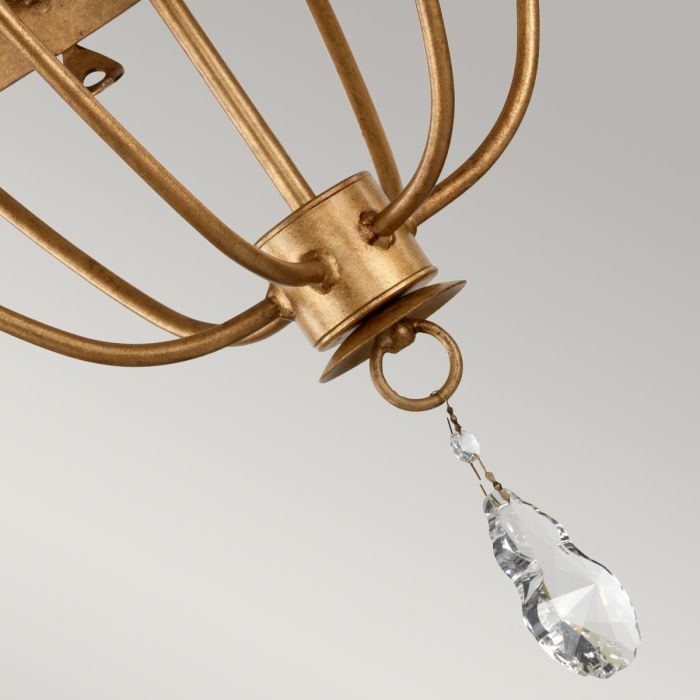 Windsor 6 Light Chandelier - Gold Patina