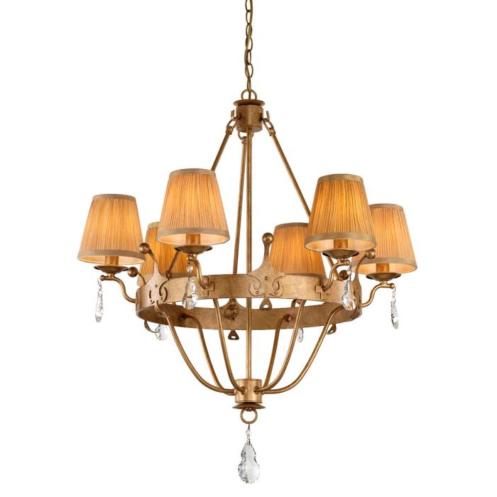 Windsor 6 Light Chandelier - Gold Patina