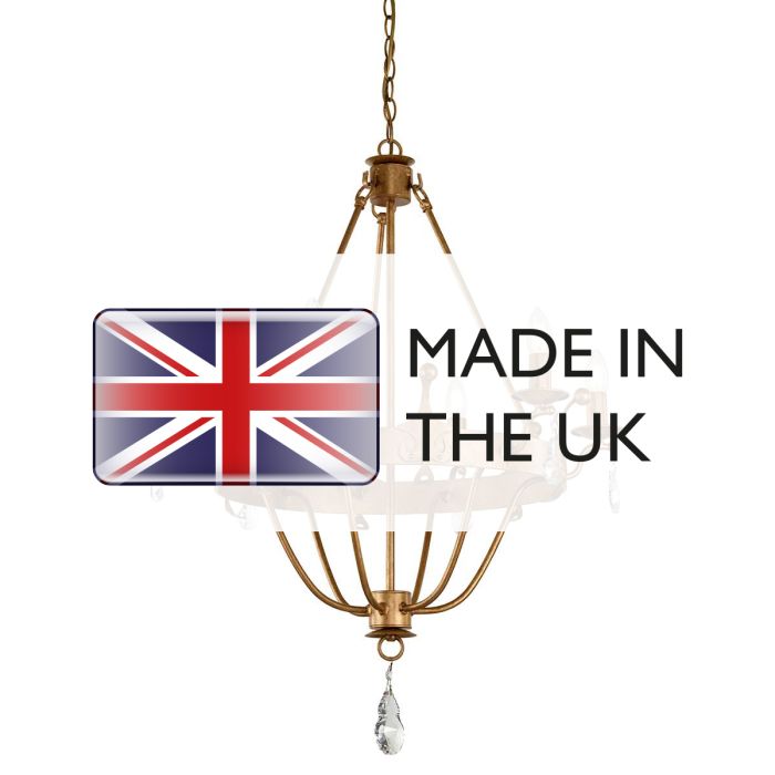 Windsor 6 Light Chandelier - Gold Patina