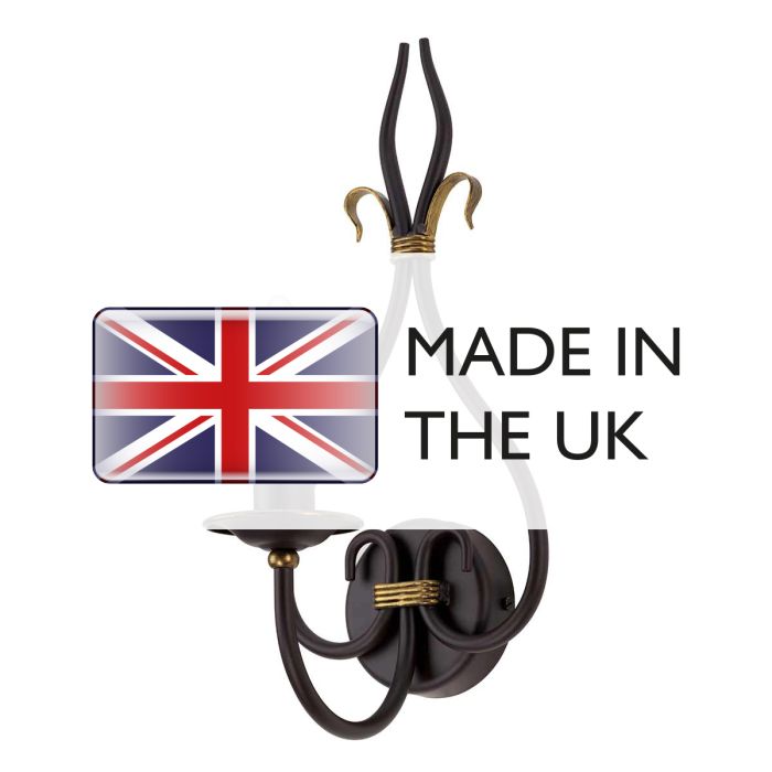 Windermere 1 Light Wall Light - Rust / Gold