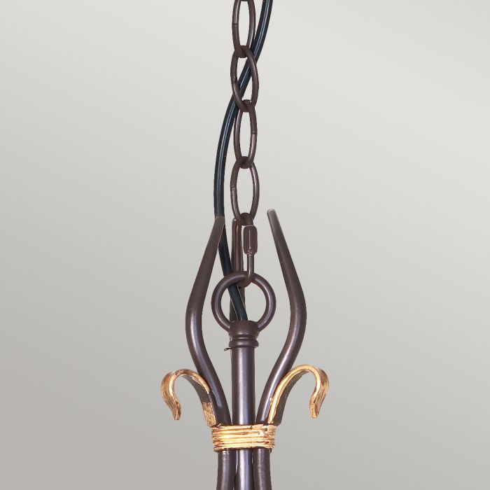 Windermere 3 Light Chandelier - Rust / Gold