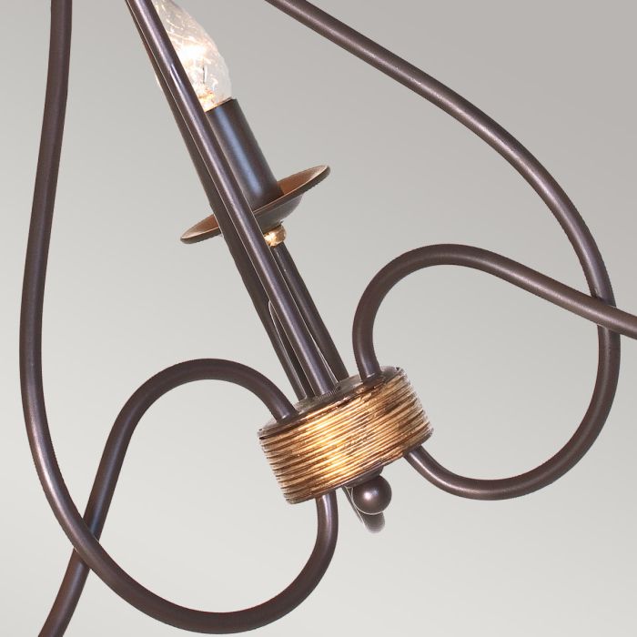 Windermere 3 Light Chandelier - Rust / Gold