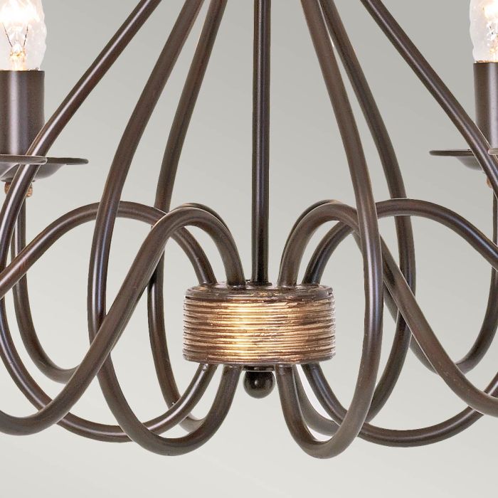 Windermere 6 Light Chandelier - Rust / Gold