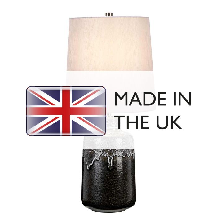 Woolwich 1 Light Table Lamp - Textured Graphite, White Glaze and Silver Shade