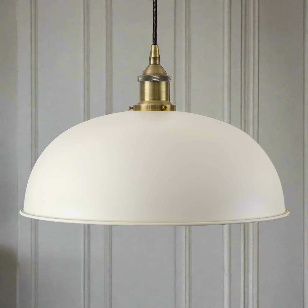 Worcester Painted Pendant Light in Clay White
