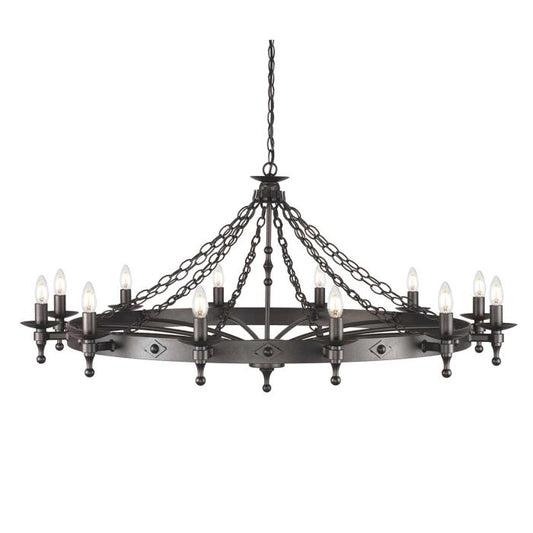 Warwick 12 Light Chandelier - Graphite Black